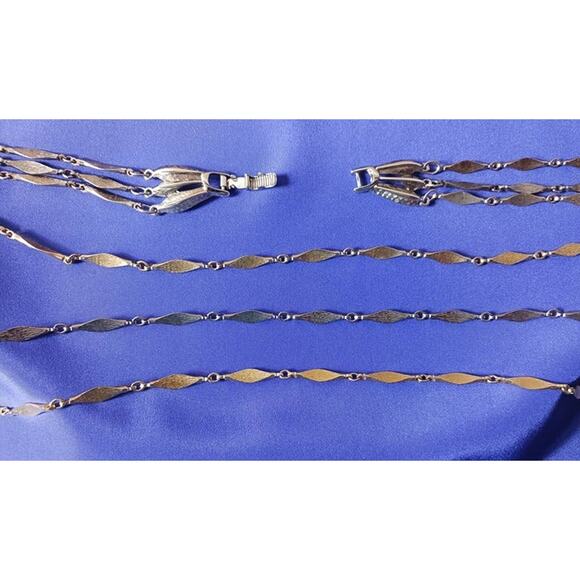 VTG Tortolani 3-strand Diamond Shape Necklace l Length: 35" - Picture 8 of 10